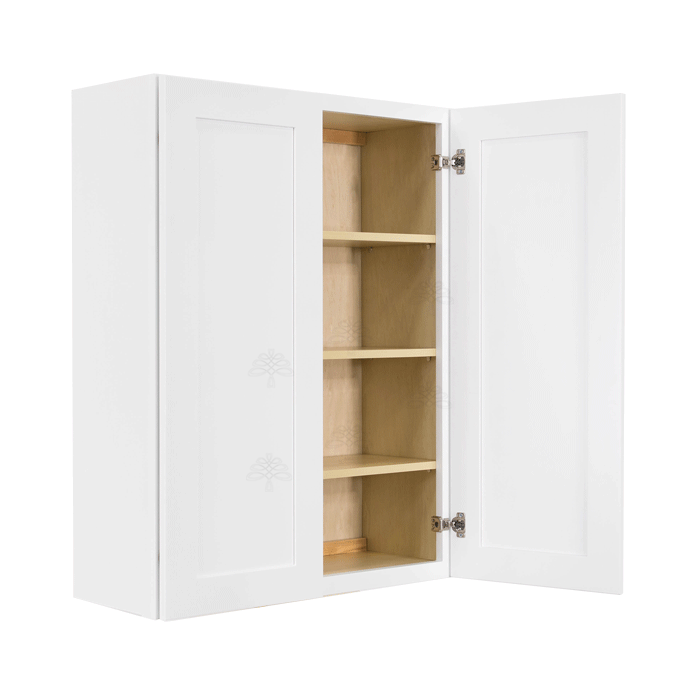 Lancaster Shaker White Wall Cabinet 2 Doors 3 Adjustable Shelves