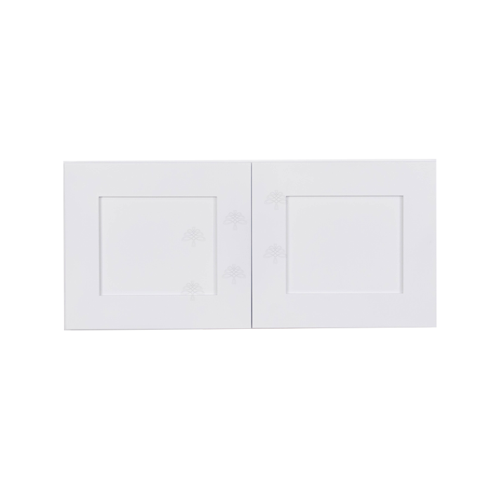 Lancaster Shaker White Wall Cabinet 2 Doors No Shelf 24inch Depth