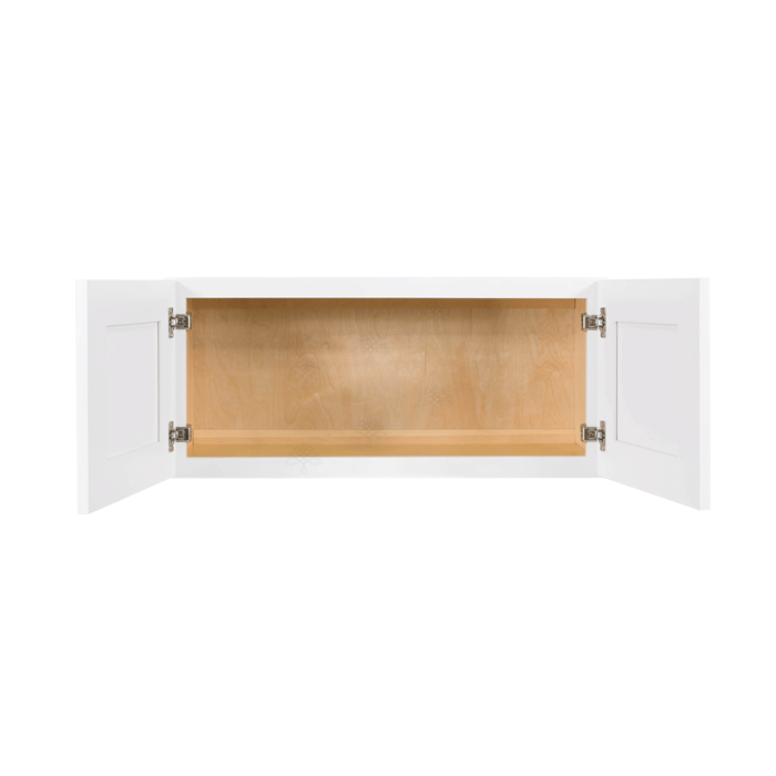 Lancaster Shaker White Wall Cabinet 2 Doors No Shelf 24inch Depth