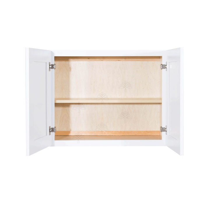 Lancaster Shaker White Wall Cabinet 2 Doors 1 Adjustable Shelf 24inch Depth