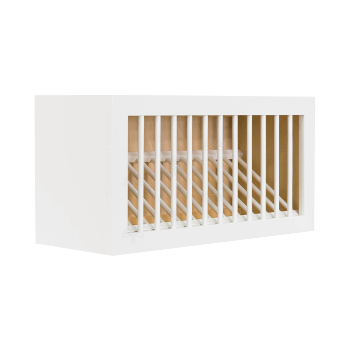 Lancaster Shaker White Wall Dish Holder Cabinet