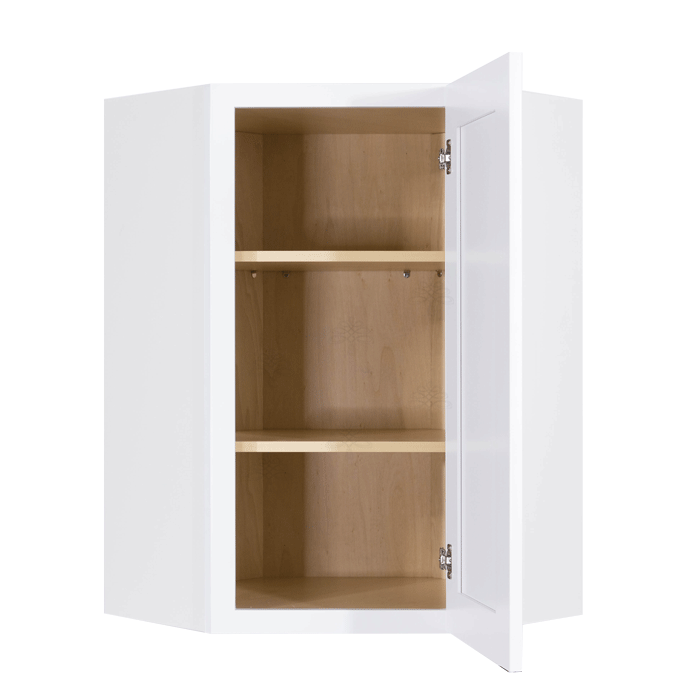 Lancaster Shaker White Wall Diagonal Corner 1 Door 2 Adjustable Shelves