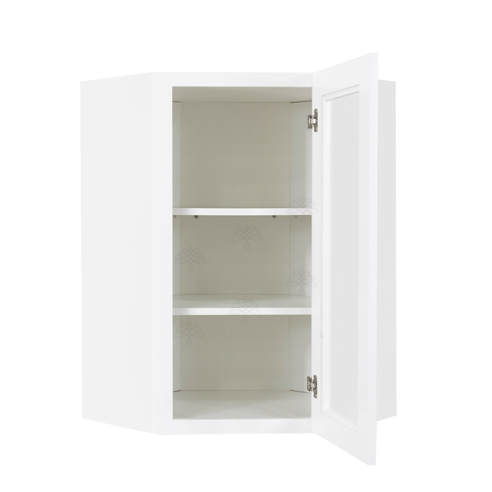 Lancaster Shaker White Wall Diagonal Mullion Door Cabinet 1 Door 2 Adjustable Shelves Glass not Included