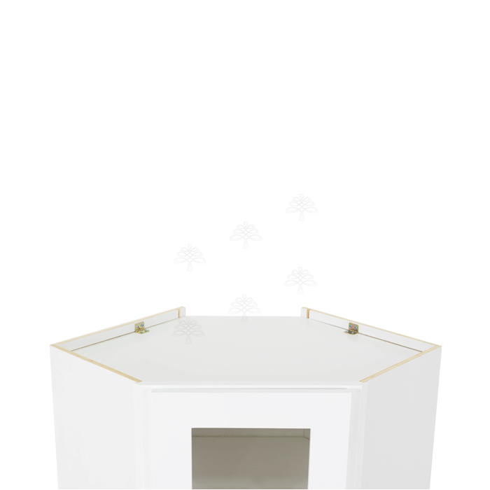 Lancaster Shaker White Wall Diagonal Mullion Door Cabinet 1 Door 2 Adjustable Shelves Glass not Included