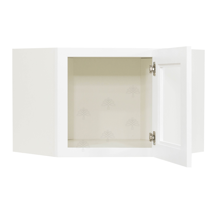 Lancaster Shaker White Wall Diagonal Mullion Door Cabinet 1 Door 3 Adjustable Shelves Glass not Included