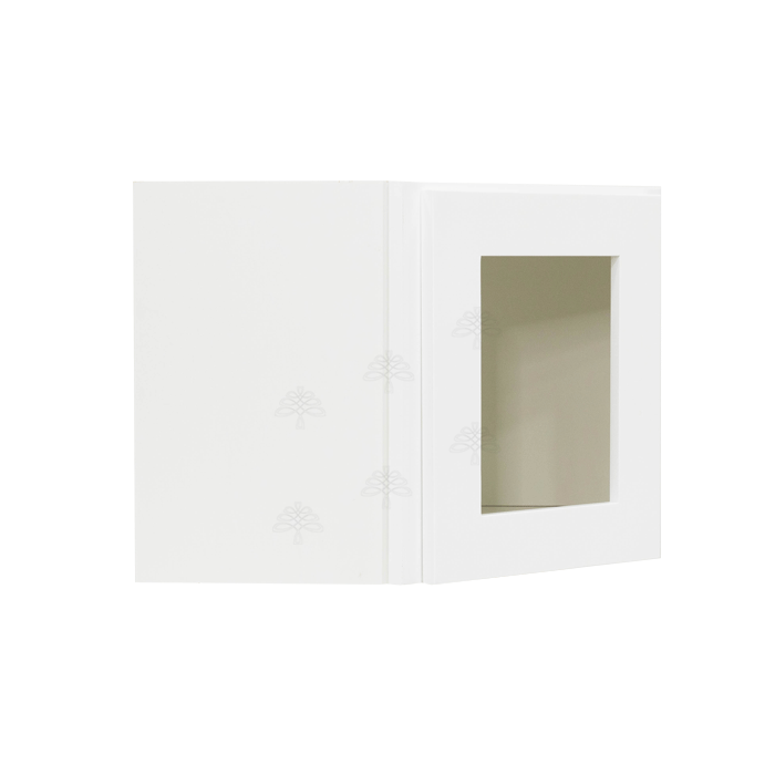 Lancaster Shaker White Wall Diagonal Mullion Door Cabinet 1 Door 3 Adjustable Shelves Glass not Included