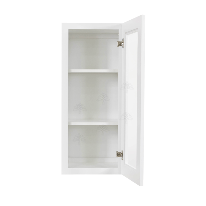 Lancaster Shaker White Wall Mullion Door Cabinet 1 Door 2 Adjustable Shelves Glass not Included
