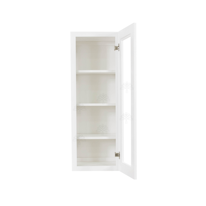 Lancaster Shaker White Wall Mullion Door Cabinet 1 Door 3 Adjustable Shelves Glass not Included