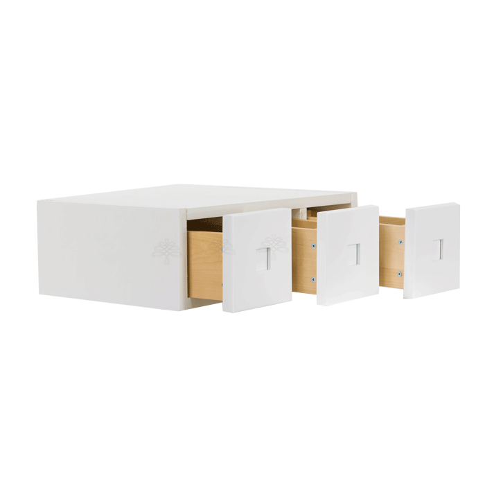 Lancaster Shaker White Wall Small Drawer Cabnet 3 Drawers