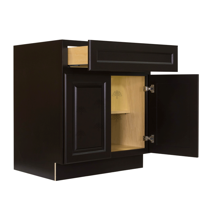 Newport Espresso Base Cabinet 1 Drawer 2 Doors 1 Adjustable Shelf