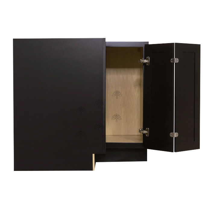 Newport Espresso Lazy Susan Base Cabinet 2 Full Height Folding Doors