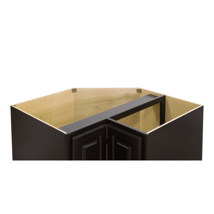Newport Espresso Lazy Susan Base Cabinet 2 Full Height Folding Doors