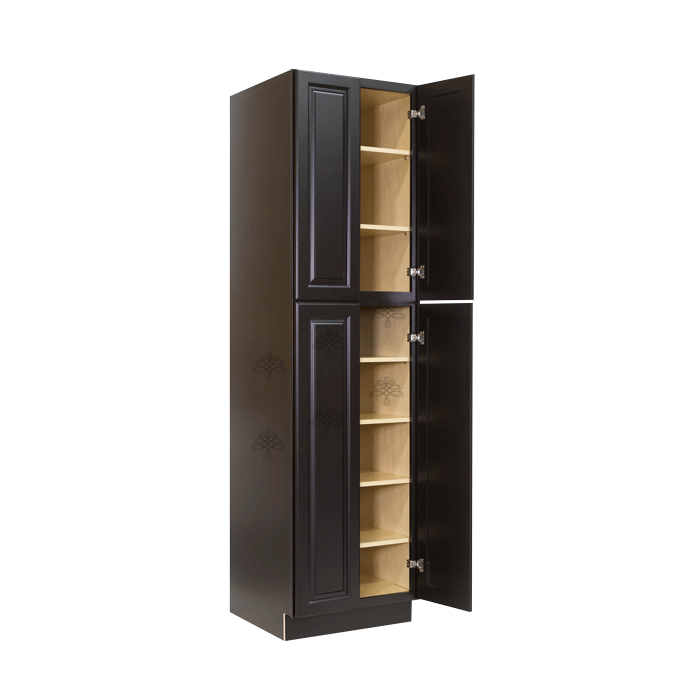 Newport Espresso Tall Pantry 2 Upper Doors and 2 Lower Doors