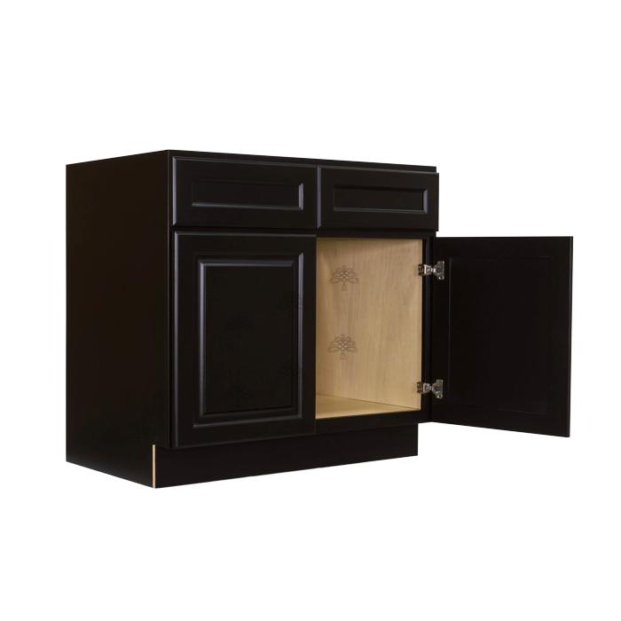 Newport Espresso Sink Base Cabinet 2 Dummy Drawer 2 Doors