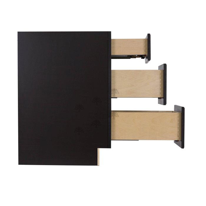 Newport Espresso Vanity Drawer Base Cabinet 3 Drawers