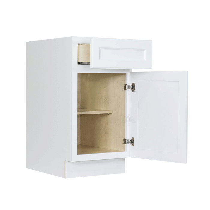 Newport White Base Cabinet 1 Drawer 1 Door 1 Adjustable Shelf