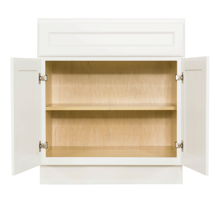 Newport White Base Cabinet 1 Drawer 2 Doors 1 Adjustable Shelf