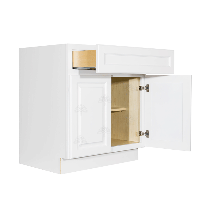 Newport White Base Cabinet 1 Drawer 2 Doors 1 Adjustable Shelf