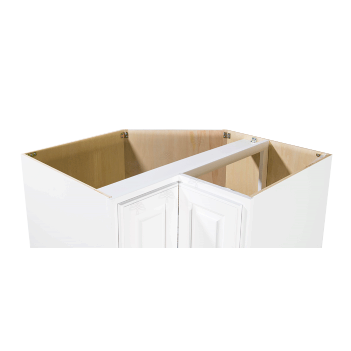 Newport White Lazy Susan Base Cabinet 2 Full Height Folding Doors