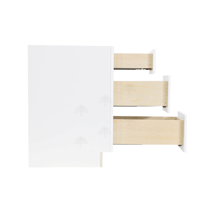 Newport White Base Drawer Cabinet 3 Drawers