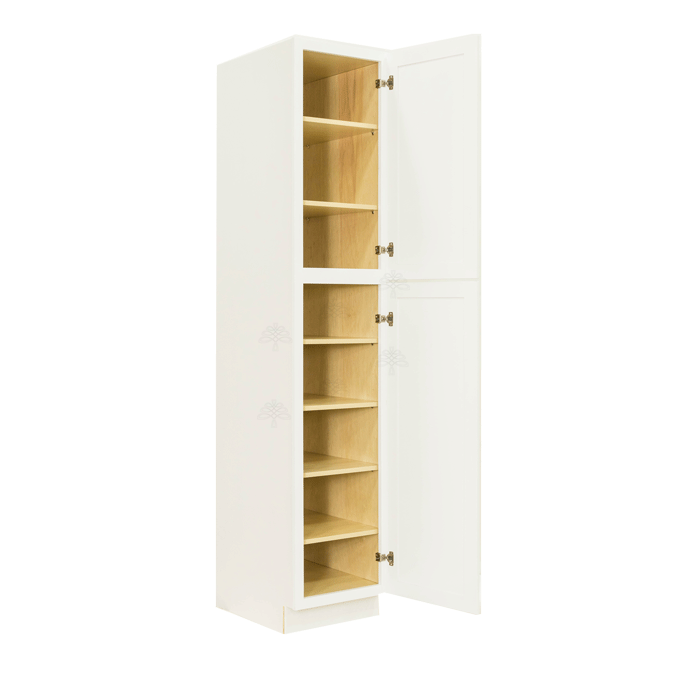 Newport White Tall Pantry 1 Upper Door and 1 Lower Door