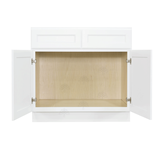 Newport White Sink Base Cabinet 2 Dummy Drawer 2 Doors