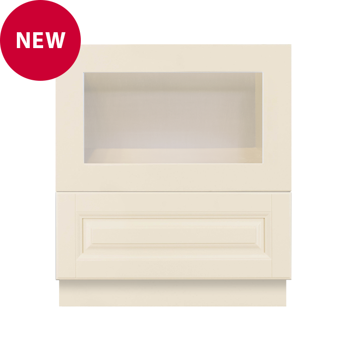 Oxford Series Creamy White Finish Base Microwave with Drawer Cabinet