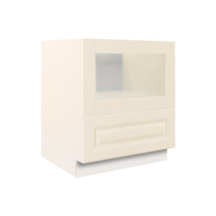 Oxford Series Creamy White Finish Base Microwave with Drawer Cabinet