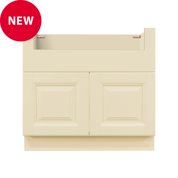 Oxford Series Creamy White Finish Farm Sink Base Cabinet