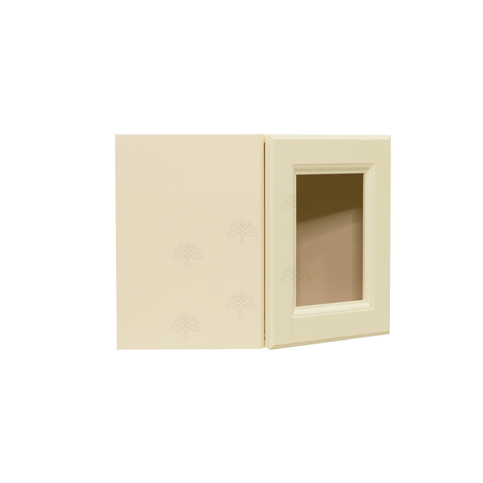 Oxford Wall Mullion Door Diagonal Corner Cabinet 1 Door No Shelf Glass Not Included