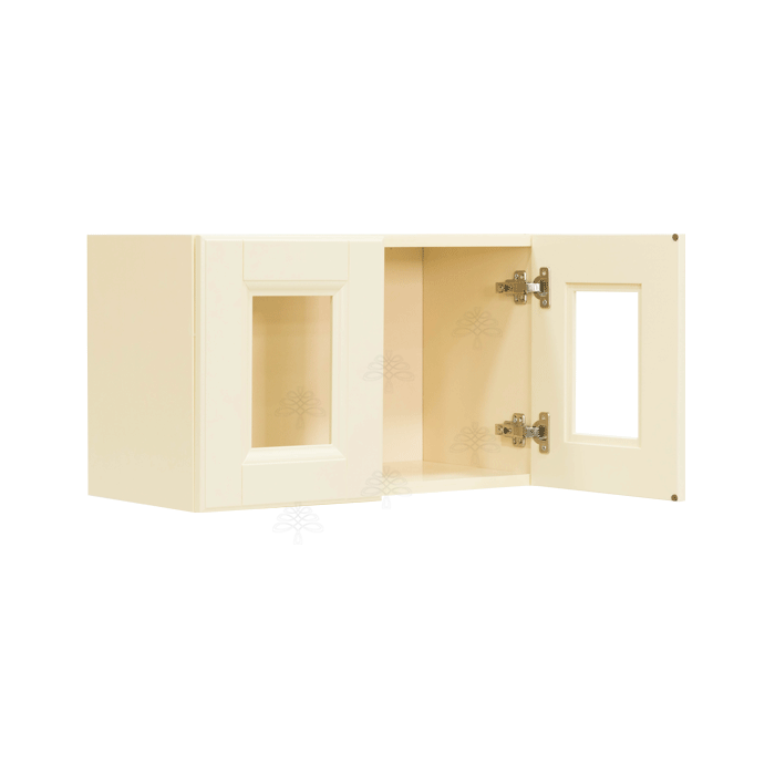 Oxford Wall Mullion Door Cabinet 2 Doors No Shelf Glass Not Included