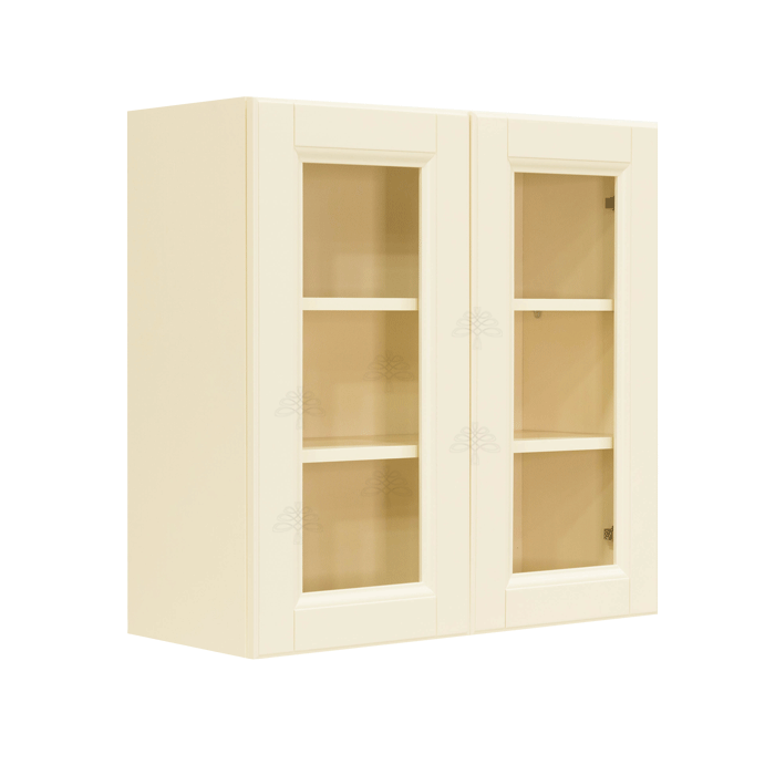 Oxford Wall Mullion Door Cabinet 2 Doors 2 Adjustable Shelves Glass Not Included