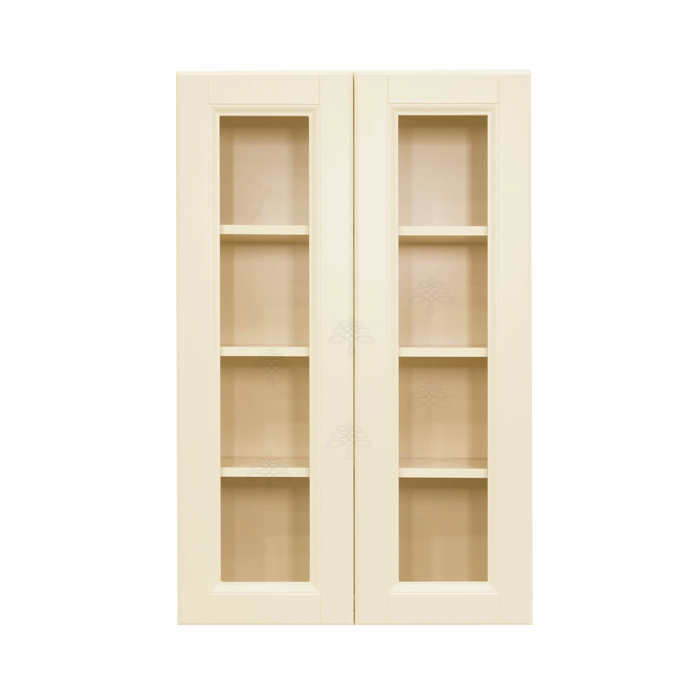 Oxford Wall Mullion Door Cabinet 2 Doors 3 Adjustable Shelves Glass Not Included