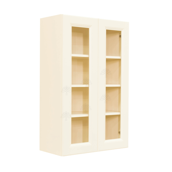 Oxford Wall Mullion Door Cabinet 2 Doors 3 Adjustable Shelves Glass Not Included
