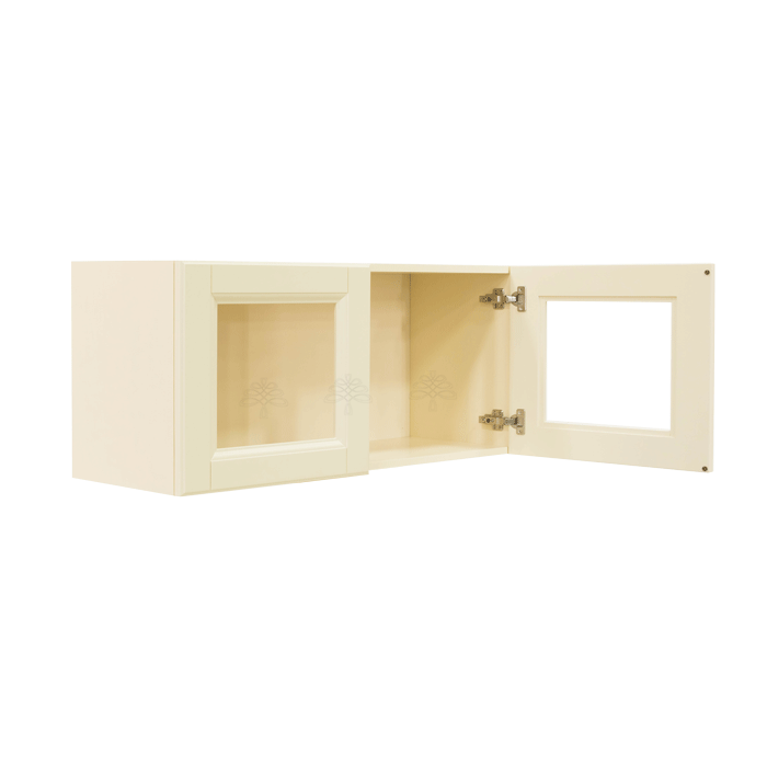 Oxford Wall Mullion Door Cabinet 2 Doors No Shelf 24 Inch Depth Glass Not Included