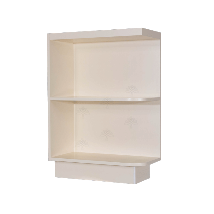 Princeton Creamy White Glazed Base Open End Shelf 12 inch No Door 1 Fixed Shelf (Left)