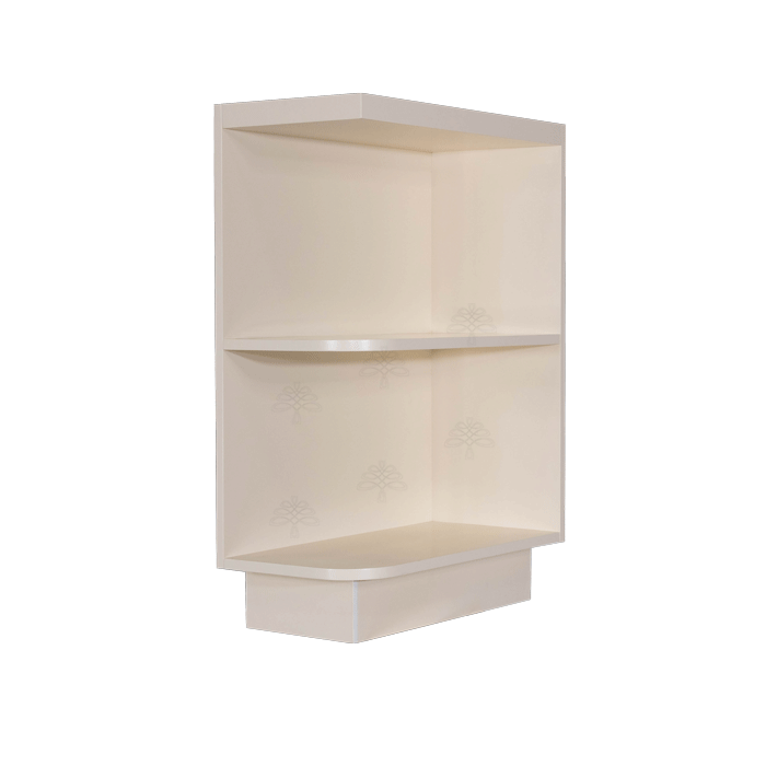 Princeton Creamy White Glazed Base Open End Shelf 12 inch No Door 1 Fixed Shelf (Right)