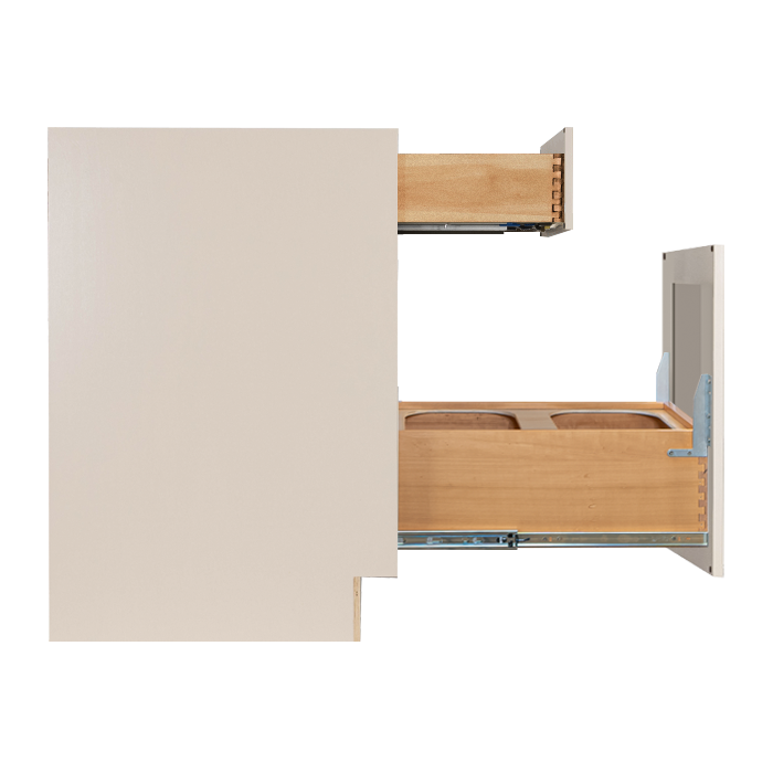Princeton Series Creamy White With Glaze Base Waste Basket Cabinet