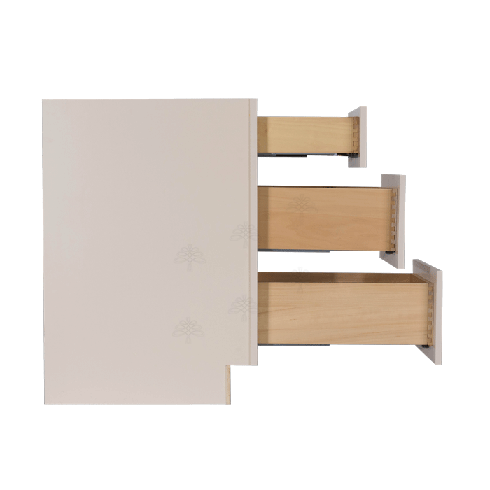 Princeton Creamy White Glazed Base Drawer Cabinet 3 Drawers