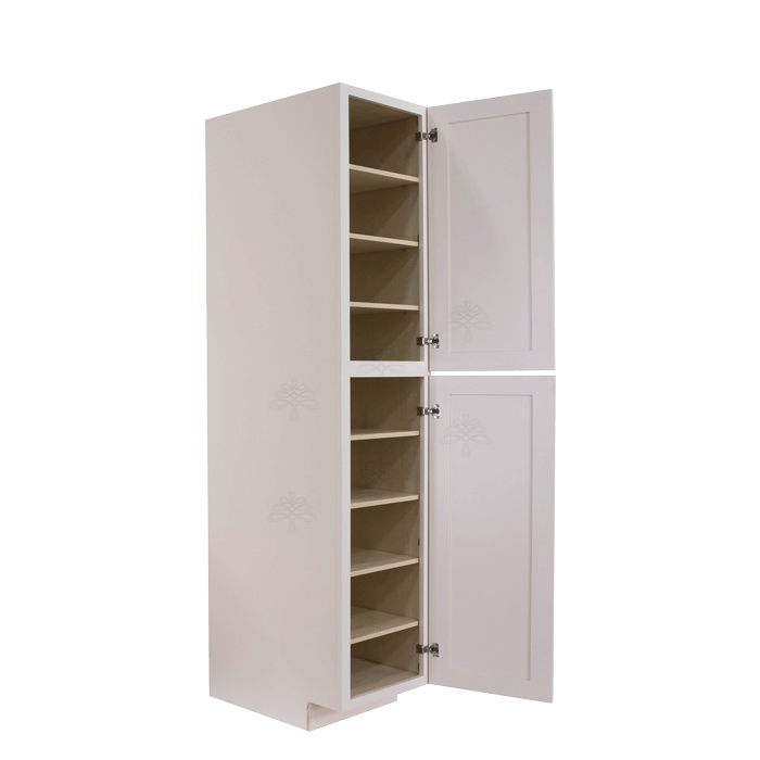 Princeton Creamy White Glazed Tall Pantry 1 Upper Door and 1 Lower Door