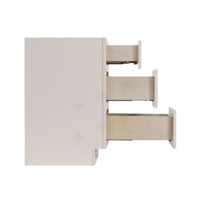 Princeton Creamy White Glazed Vanity Drawer Base Cabinet 3 Drawers