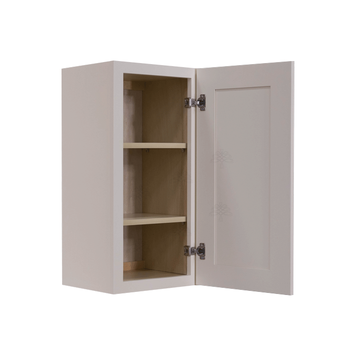 Princeton Creamy White Wall Cabinet 1 Door 2 Adjustable Shelves 30-inch Height