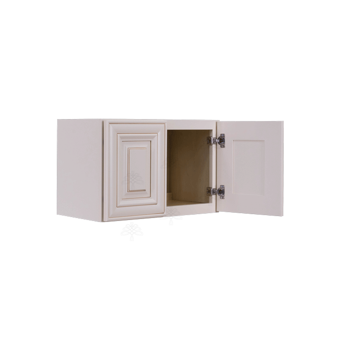 Princeton Creamy White Glazed Wall Cabinet 2 Doors No Shelf