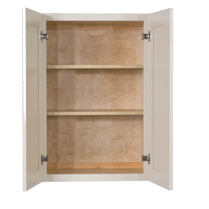 Princeton Creamy White Glazed Wall Cabinet 2 Doors 2 Adjustable Shelves