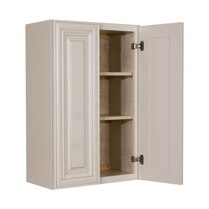 Princeton Creamy White Wall Cabinet 2 Doors 2 Adjustable Shelves With 30-inch Height
