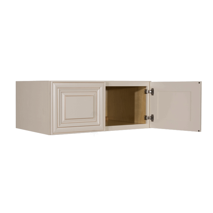 Princeton Creamy White Glazed Wall Cabinet 2 Doors No Shelf 24inch Depth