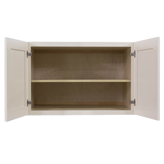 Princeton Creamy White Glazed Wall Cabinet 2 Doors 1 Adjustable Shelf 24inch Depth