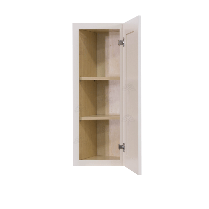 Princeton Creamy White Glazed Wall End Angle Cabinet 1 Door 2 or 3 Shelves