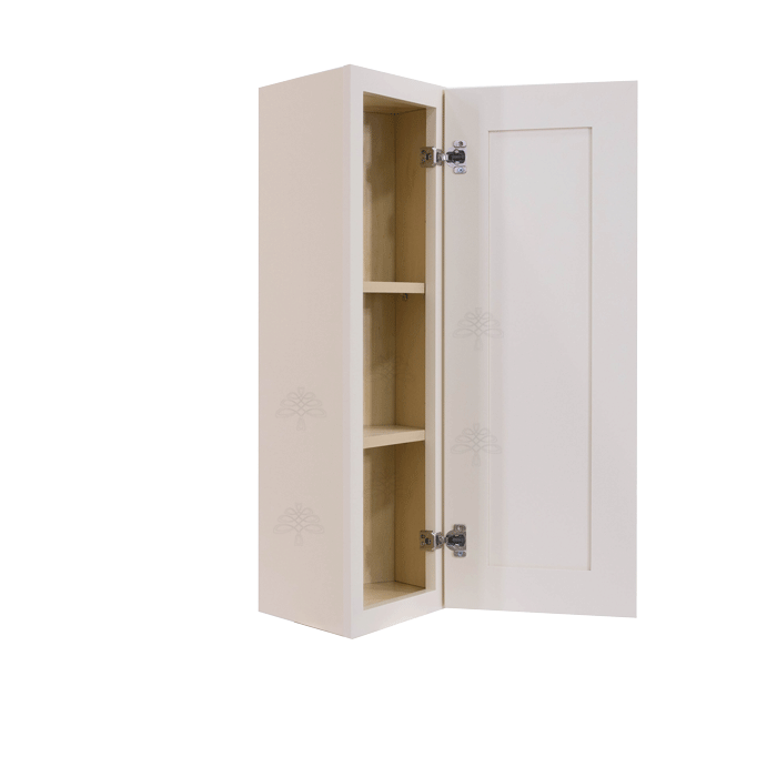 Princeton Creamy White Glazed Wall End Angle Cabinet 1 Door 2 or 3 Shelves