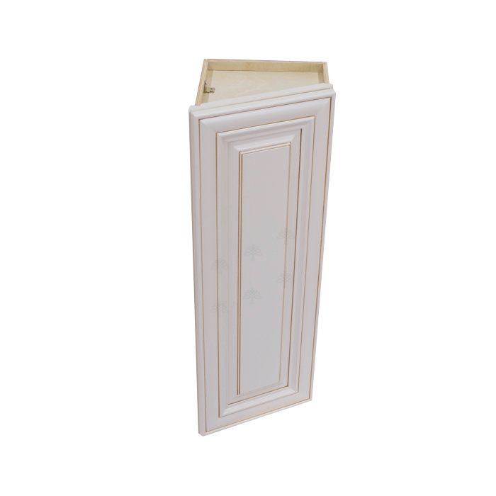Princeton Creamy White Glazed Wall End Angle Cabinet 1 Door 2 or 3 Shelves